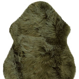 2' X 3' Khaki Green New Zealand Natural Sheepskin Rug