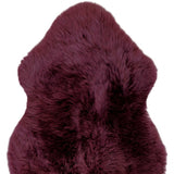 2' X 3' Burgundy New Zealand Natural Sheepskin Rug