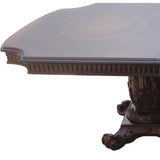 Wooden Top Cherry Dining Table With Wood Carving Details