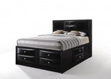 Espresso Multi-Drawer Wood Platform Full Bed With Pull Out Tray