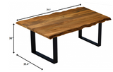 63" Brown And Black Solid Wood Dining Table