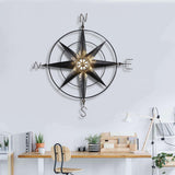 Black And Gold Metal Arrow Design Wall Decor With 5 Hanging Hooks