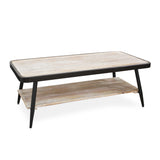 Industrial Style Distressed Whitewash And Gray Coffee Table