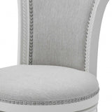 " Light Gray And White Swivel Bar Chair