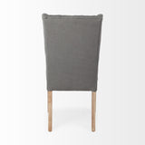 Gray Plush Linen Covering With Ash Solid Wood Base Dining Chair