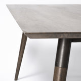 72X39 Brown Solid Wood Top With Metal And Wood Leg Dining Table