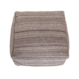 Stone Gray And Brown Pouf