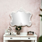 28" White Framed Accent Mirror