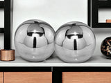 Set Of Two Shiny Polished Aluminum Spheres