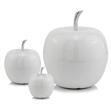 White Medium Apple Shaped Aluminum Accent Home Decor