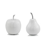 White Medium Pear Shaped Aluminum Accent Home Decor