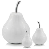 White Medium Pear Shaped Aluminum Accent Home Decor