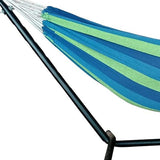 Blue And Green Stripe Classic 2 Person Hammock With Stand