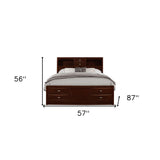 Solid Wood King Black Eight Drawers Bed