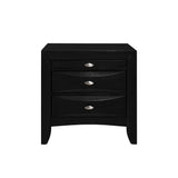 Black Nightstand With 2 Chambered Drawer