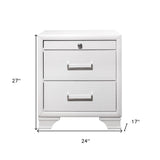 White Nightstand With 3 Drawers