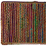 2' X 3' Rainbow Colors Jute Rag Braided Scatter Rug