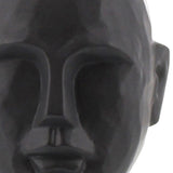 8" Matte Black Ceramic Bust Decorative Sculpture