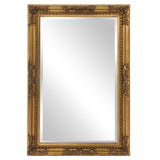 Rectangular Antiqued Gold Wood Frame Mirror