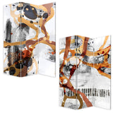 Contemporary Abstract Art Three Panel Room Divider Screen