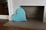 12" Farmhouse Turquoise Large Wooden Heart