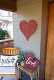 12" Farmhouse Gray Wooden Heart