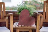 12" Farmhouse Red Wooden Heart