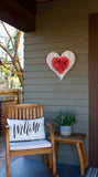 12" Farmhouse Red Wooden Heart