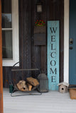 Rustic Light Aqua Blue Front Porch Welcome Sign