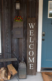 Rustic Light Aqua Blue Front Porch Welcome Sign