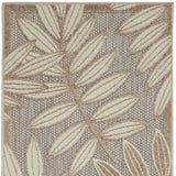 2' X 10' Gray And Ivory Floral Indoor Outdoor Area Rug