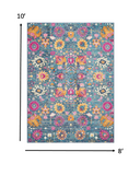 2' X 6' Gray Floral Indoor Outdoor Area Rug