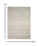 5' X 7' Gray Geometric Power Loom Area Rug