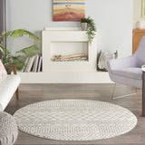 5' X 7' Gray Geometric Power Loom Area Rug