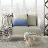 Blue Ombre Tasseled Throw Pillow