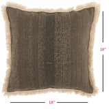 Textured Cotton Charcoal Accent Throw Pillow