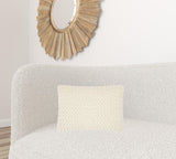 Off White Knotted Detail Lumbar Pillow