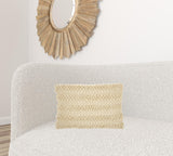 Cream Pom-Pom Detailed Lumbar Pillow