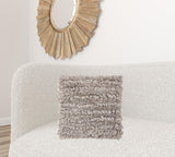 Loose Luscious Shag Taupe Throw Pillow