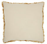 Yellow And White Shaggy Chevron Throw Pillow