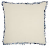 Royal Blue And White Shaggy Chevron Throw Pillow