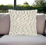 5" X 18" Gray Ribbed Indoor Outdoor Throw Pillow Cover &amp; Insert