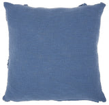 Royal Blue Abstract Shaggy Detail Throw Pillow