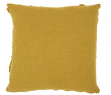 Dark Mustard Abstract Shaggy Detail Throw Pillow