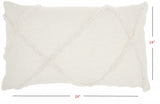 White Abstract Shaggy Detail Lumbar Pillow