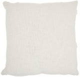 White Abstract Shaggy Detail Throw Pillow