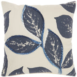 Floral Handcrafted Navy Accent Throw Pillow