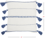 Boho Handcrafted Navy Accent Throw Pillow