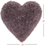 Heart Shaped Lavendar Shag Accent Pillow