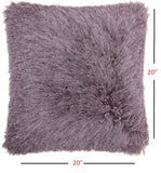 Plush Lavendar Shag Accent Throw Pillow